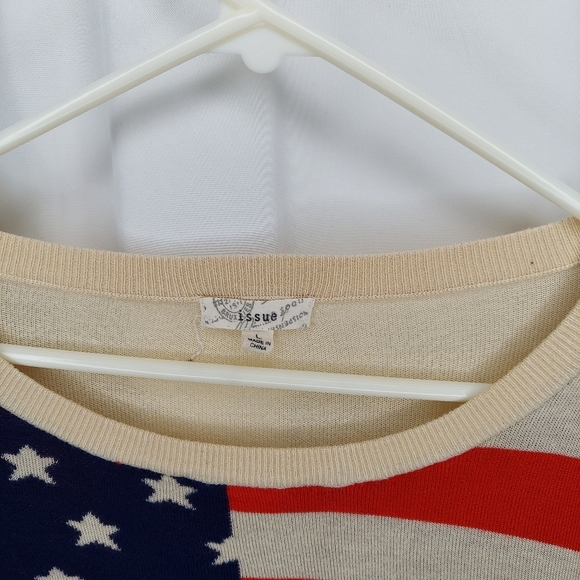 Issue USA Sweater American Flag Patriotic Stars Stripes Lightweight Long Sleeve - Picture 3 of 4